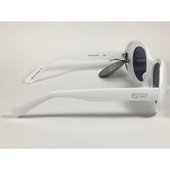 ✨NWT✨ QUAY Frivolous 55mm Oval Frame Sunglasses in White Smoke main image 9